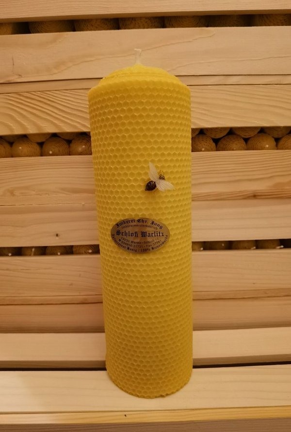 100% reines Bienenwabenkerze Höhe 30 cm Breite 9 cm Handgedrehte Wabenkerze