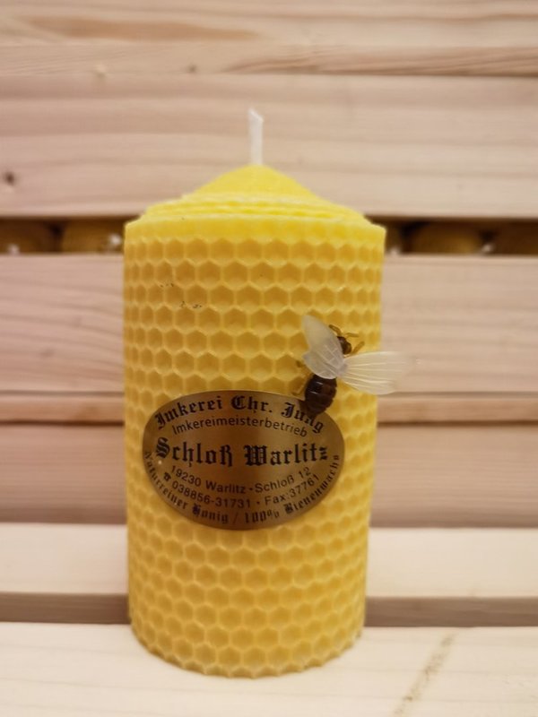 Bienenwabenkerze Höhe 12cm Breite 8 cm Handarbeit Kerze Bienenwachs Gedreht Kerze